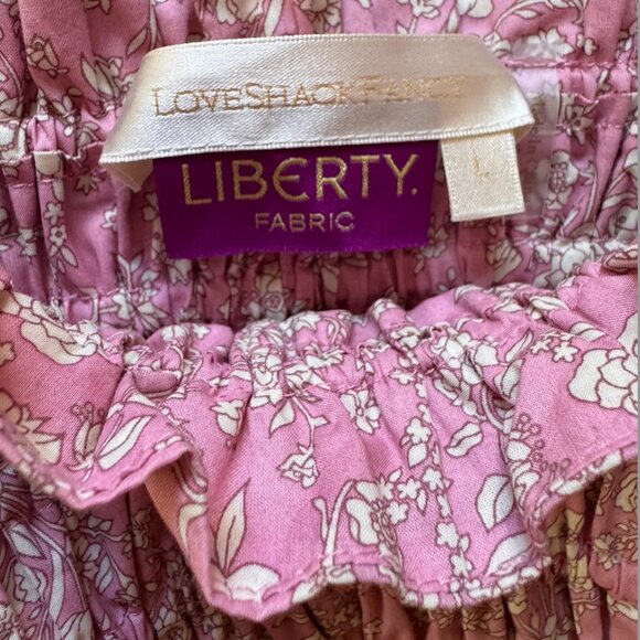 Loveshack Fancy Ruffle Tube Top with ribbons - Picture 2 of 4